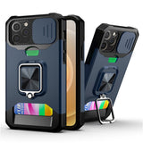 Ultra Armor iPhone Case with Ring and Card Slot - HoHo Cases For iPhone 12 / Blue