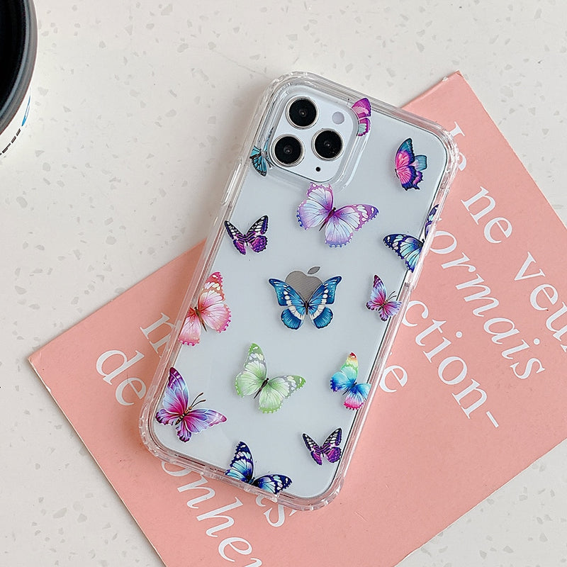 Cute Floral Transparent iPhone Case - HoHo Cases For iPhone 14 / k