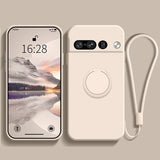 Soft Liquid Silicone Google Pixel Case - HoHo Cases For Google Pixel 8 Pro / White Ring