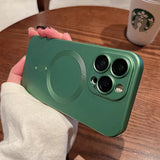 Luxury Magsafe Matte Silicone iPhone Case - HoHo Cases For iPhone 12 / Classic Green