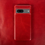 Luxury Oil Wax Genuine Leather Google Pixel Case - HoHo Cases For Google Pixel 7 / Red