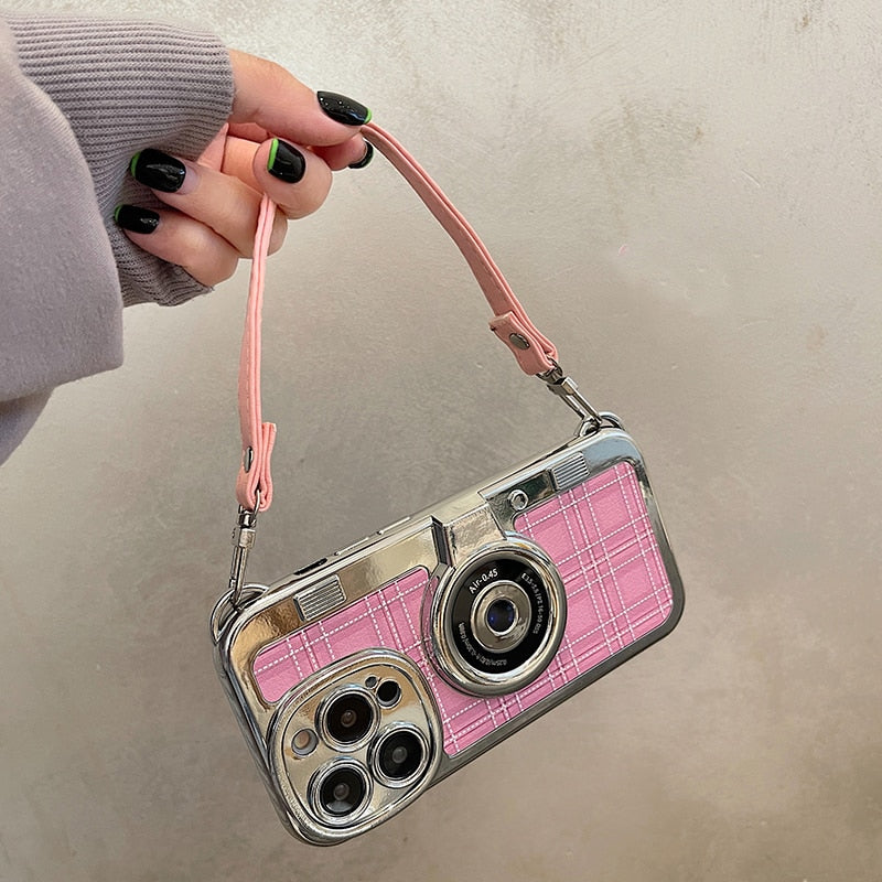 Vintage Plaid Camera Handbag iPhone Case - HoHo Cases