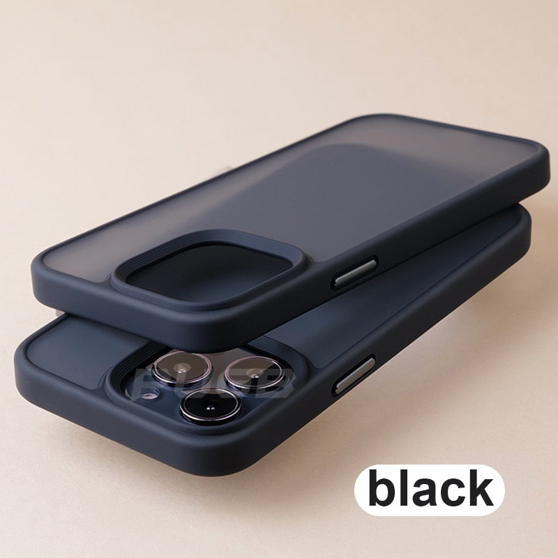 Luxury Shockproof Clear iPhone Case - HoHo Cases For iPhone 11 / Black