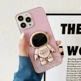 Glitter 3D Astronaut iPhone Case - HoHo Cases For iPhone 14 Plus / Pink