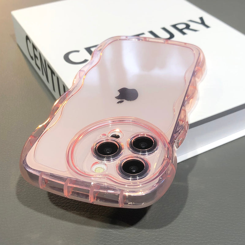 Cute Transparent Silicone Bumper iPhone Case - HoHo Cases For iPhone 14 / Pink