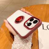 Candy Color Magnetic Ring Holder iPhone Case - HoHo Cases For iPhone 11 / Wine Red