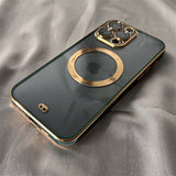 6D Plating Clear MagSafe iPhone Case - HoHo Cases For iPhone 12 / Green