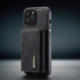 Detachable Magnetic Leather iPhone Case - HoHo Cases For iPhone 13 Pro Max / Black