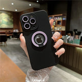 Matte Logo Hole iPhone Case with Ring Holder - HoHo Cases For iPhone 14 Pro Max / C