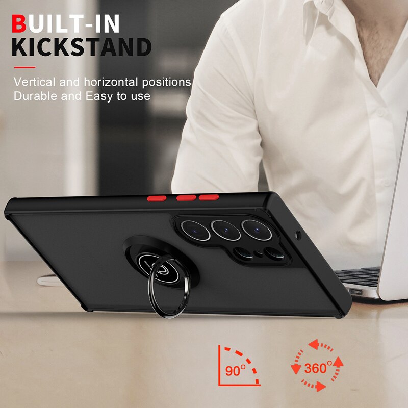 Magnetic Ring Matte Samsung Galaxy Case - HoHo Cases