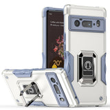 Shockproof Armor Google Pixel Case with Metal Ring Stand - HoHo Cases For Google Pixel 6 / White
