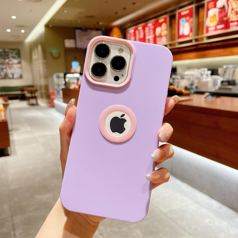 Luxury Silicone iPhone Case with Logo Hole - HoHo Cases For iPhone 13 / Classic Purple