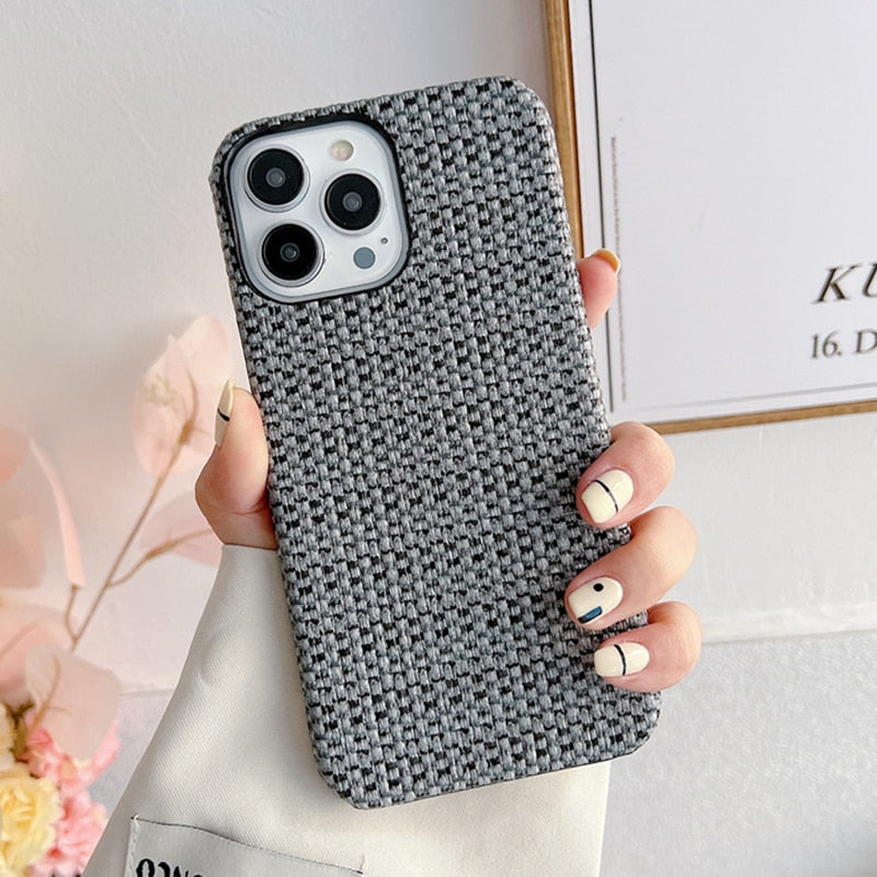 Braided Pattern Leather iPhone Case - HoHo Cases For iPhone 14 / A