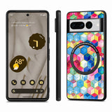 Colorful Leather Google Pixel Case with Magnetic Holder - HoHo Cases For Google Pixel 7 Pro / Magic Space