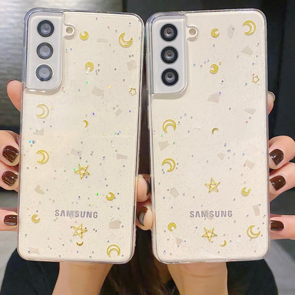 Plating Moon Star Glitter Samsung Case - HoHo Cases