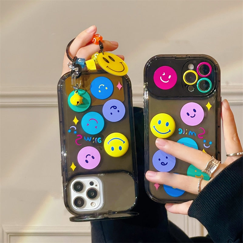 Cute Mirror Smiley Keychain iPhone Case