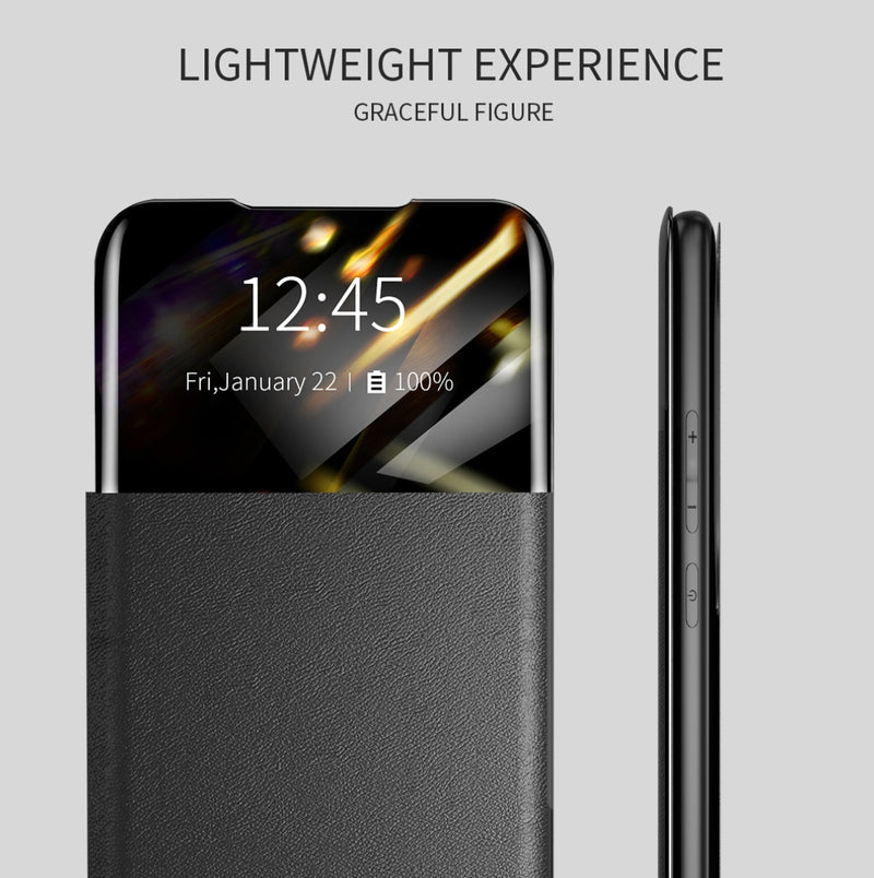Smart Sleep Window-View Leather Google Pixel Case