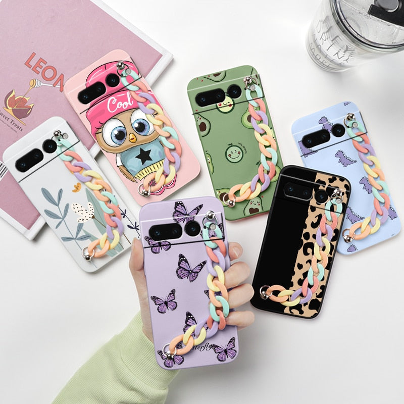 Cartoon Print Wrist Chain Google Pixel Case - HoHo Cases