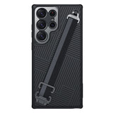Metal-Lens Frame Luxury Strap Samsung Galaxy 23 Case - HoHo Cases For Samsung Galaxy S23 Ultra / Black