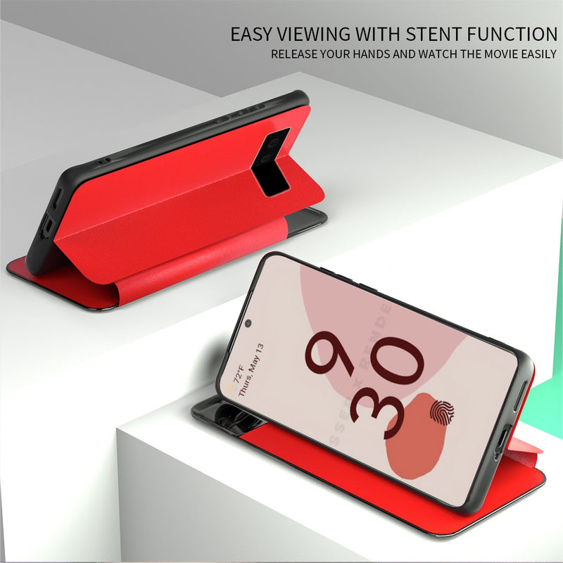 Smart Sleep Window-View Leather Google Pixel Case