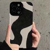 Fashion Simple Black & White Pattern iPhone Case - HoHo Cases