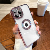 Modern Clear Logo Hole iPhone Case - HoHo Cases