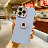 Luxury Silicone iPhone Case with Logo Hole - HoHo Cases For iPhone 13 / Gray