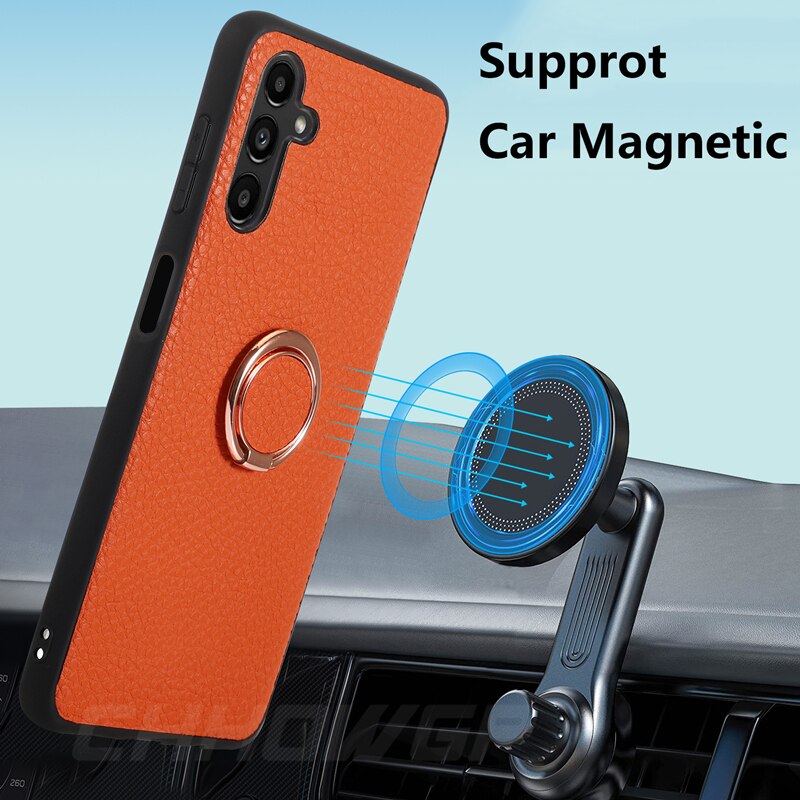 Stylish Leather Google Pixel Case with Magnetic Ring - HoHo Cases