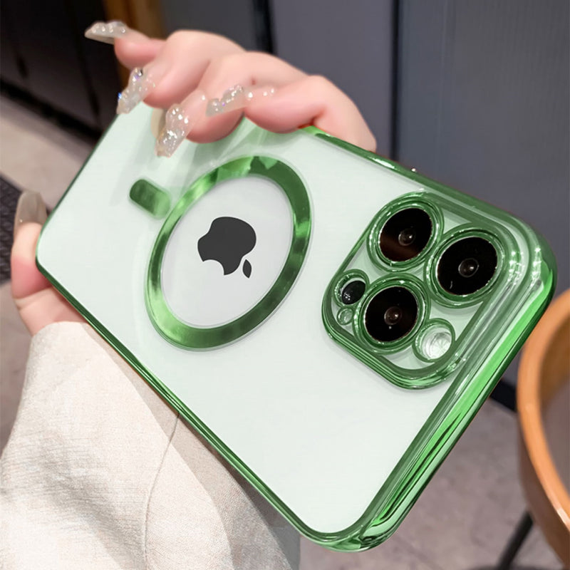 Luxury Plating Magsafe iPhone Case - HoHo Cases For iPhone 13 / Green