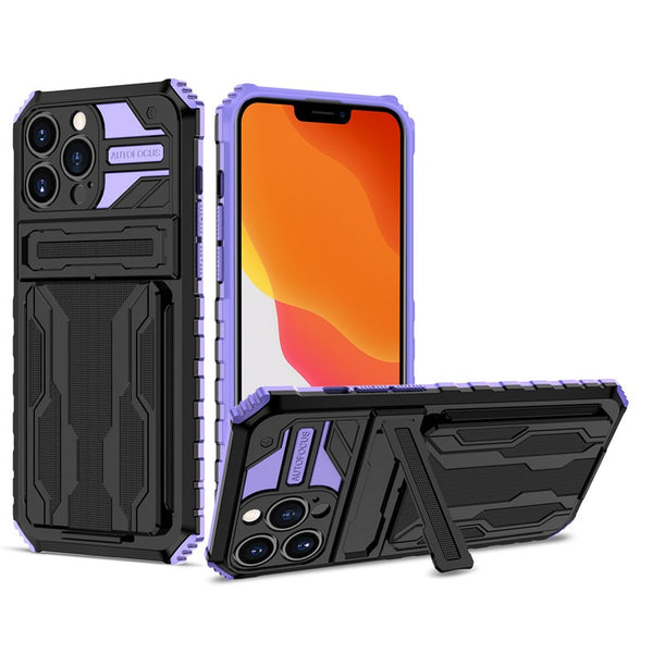 Armor iPhone Case with Detachable Wallet - HoHo Cases iPhone 13 Pro Max / Purple