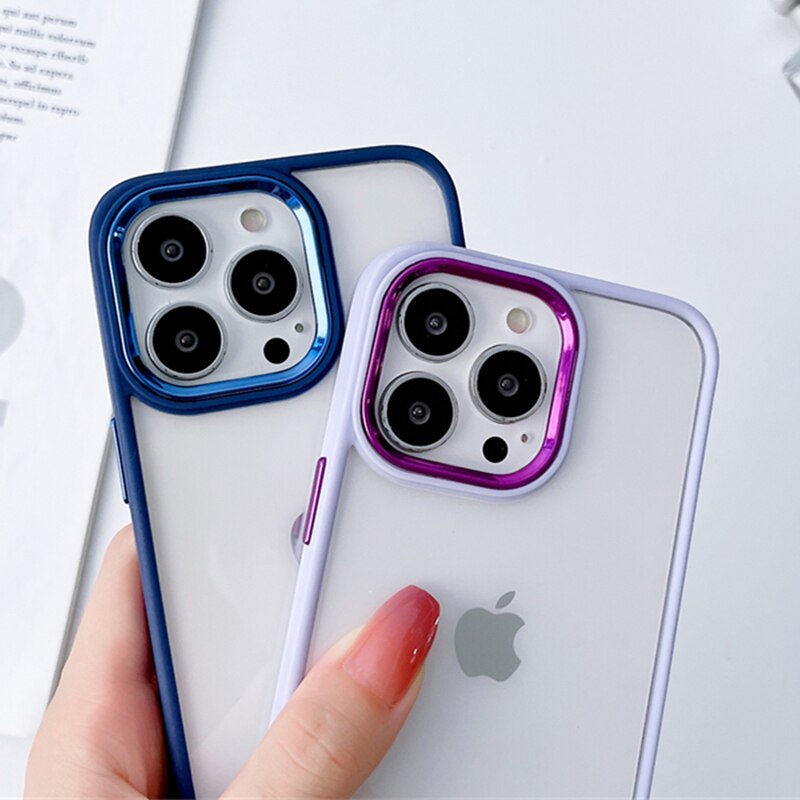 Clear Metal Camera Ring iPhone Case - HoHo Cases