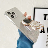 Glitter 3D Astronaut iPhone Case - HoHo Cases For iPhone 14 Plus / White