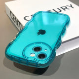 Cute Transparent Silicone Bumper iPhone Case - HoHo Cases For iPhone 14 / Blue