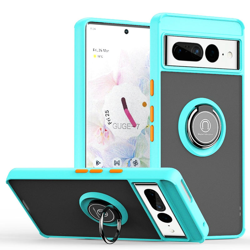 Fashion Matte Google Pixel Case with Ring Stand - HoHo Cases For Google Pixel 7 / Sky blue
