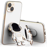 3D Astronaut iPhone Case with Holder - HoHo Cases For iPhone 13 / White