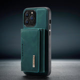 Detachable Magnetic Leather iPhone Case - HoHo Cases For iPhone 13 Pro Max / Green
