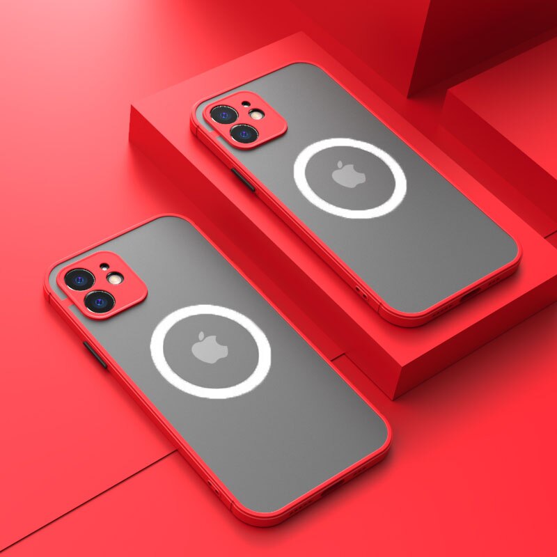 Matte Shockproof Magsafe iPhone Case - HoHo Cases For iPhone 14 Plus / Red