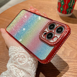 Glitter Rainbow Gradient iPhone Case - HoHo Cases For iPhone 8 / Red