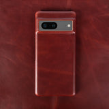 Luxury Oil Wax Genuine Leather Google Pixel Case - HoHo Cases For Google Pixel 7 / Wine Red