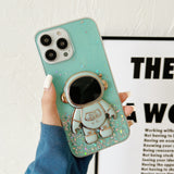 Glitter 3D Astronaut iPhone Case - HoHo Cases For iPhone 14 Plus / Green