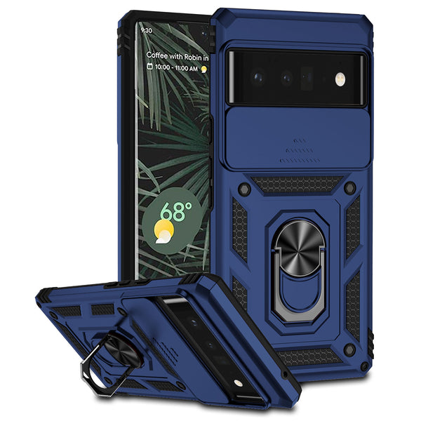 Military-Style Slide Push Window Google Pixel Case - HoHo Cases For Google Pixel 7 / Blue