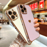 Heart Pattern Luxury Plating iPhone Case - HoHo Cases