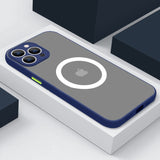 Matte Transparent Magsafe iPhone Case - HoHo Cases For iPhone 14 Pro Max / Drak Blue