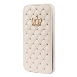 Cute Crown Leather iPhone Case - HoHo Cases For iPhone SE 2022 / White
