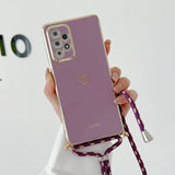 Heart Crossbody Lanyard Samsung Galaxy Case - HoHo Cases Samsung Galaxy S22 / Purple
