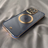 6D Plating Clear MagSafe iPhone Case - HoHo Cases For iPhone 12 / Blue