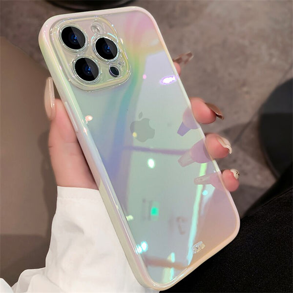 Colorful Transparent iPhone Case - HoHo Cases for iPhone 14 Pro Max / White