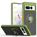 Fashion Matte Google Pixel Case with Ring Stand - HoHo Cases For Google Pixel 7 / Army Green