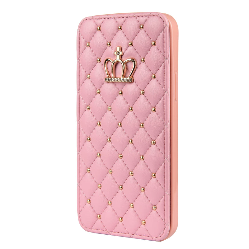 Cute Crown Leather iPhone Case - HoHo Cases For iPhone SE 2022 / Pink