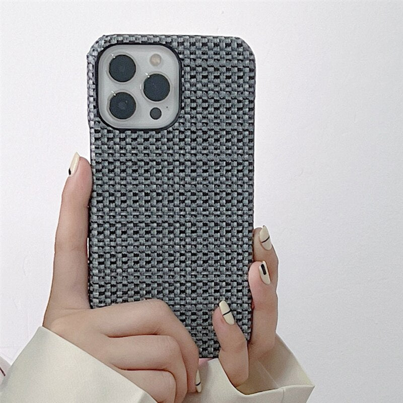 Braided Pattern Leather iPhone Case - HoHo Cases